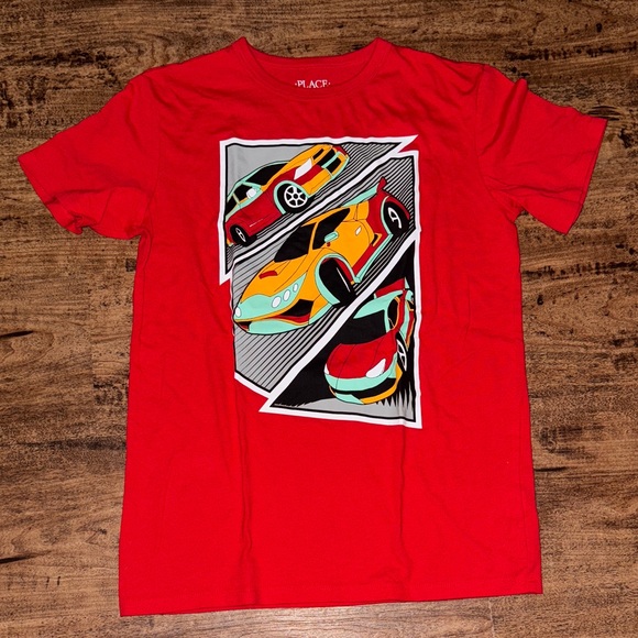 Red Graphic Tee with Cars size boys XL - Picture 1 of 3